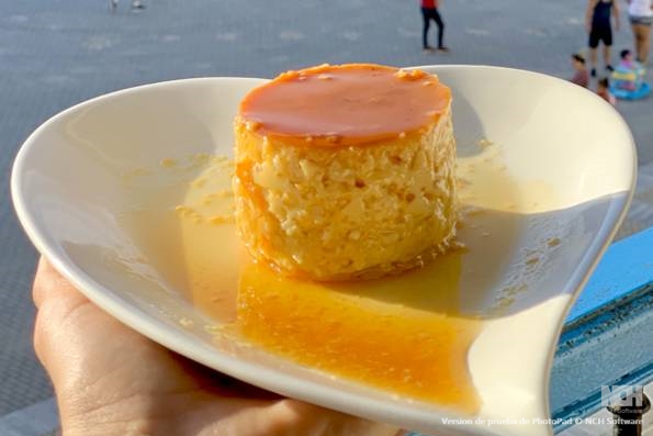 Cuban Flan on a heart shaped plate
