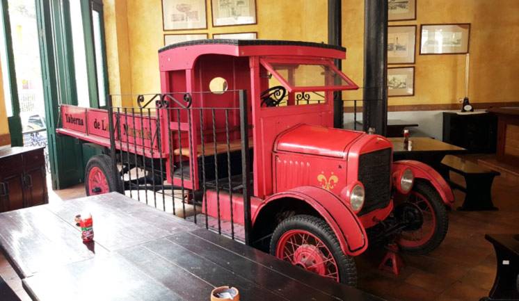 A 1917 Ford truck inside a bar in Havana A 1917 Ford truck inside a bar in Havana