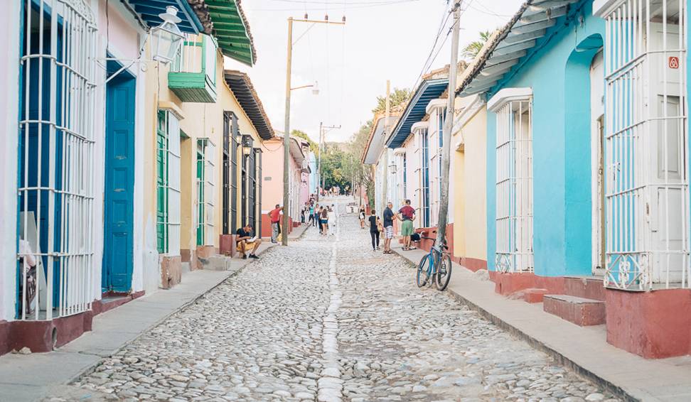 A cobblestone street scene in Trinidad, Cuba A cobblestone street scene in Trinidad, Cuba