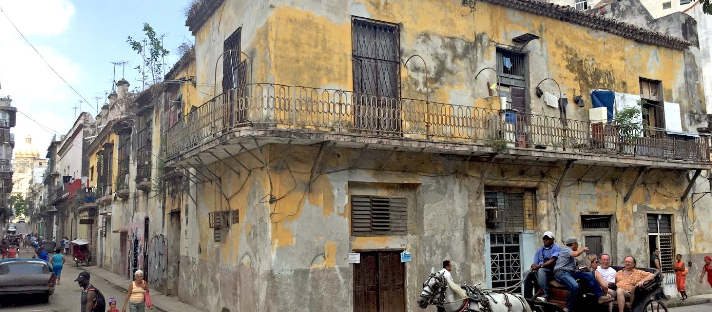 A horse and carriage in Old Havana, Cuba