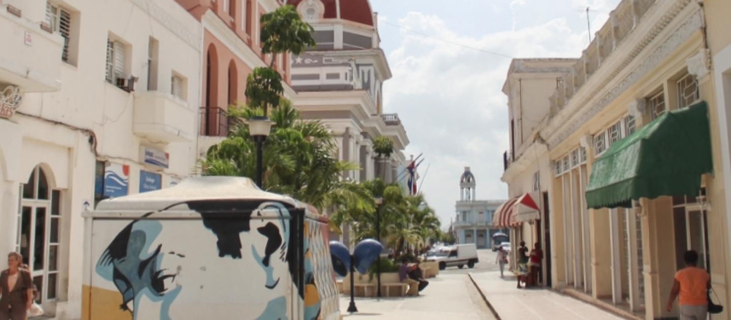 Calle San Fernando in Cienfuegos, Cuba.
