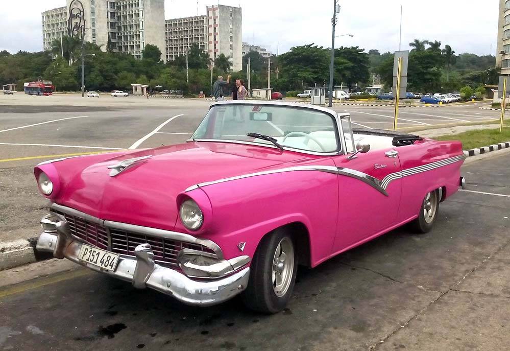 A pink 1956 Ford Fairlaine in Havana A pink 1956 Ford Fairlaine in Havana