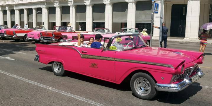 A pink 1957 Ford Fairlaine in Havana A pink 1957 Ford Fairlaine in Havana