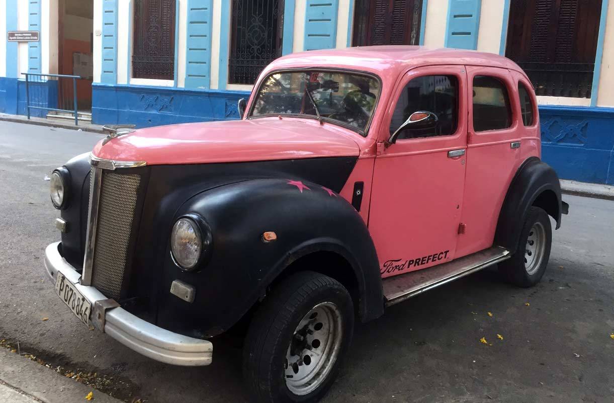 A pink Ford Prefect in Havana, Cuba A pink Ford Prefect in Havana, Cuba