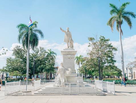 A statue of national hero Jose Marti in Cienfuegos, Cuba