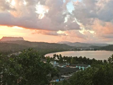 A sunset view over the town of Baracoa in Eastern Cuba