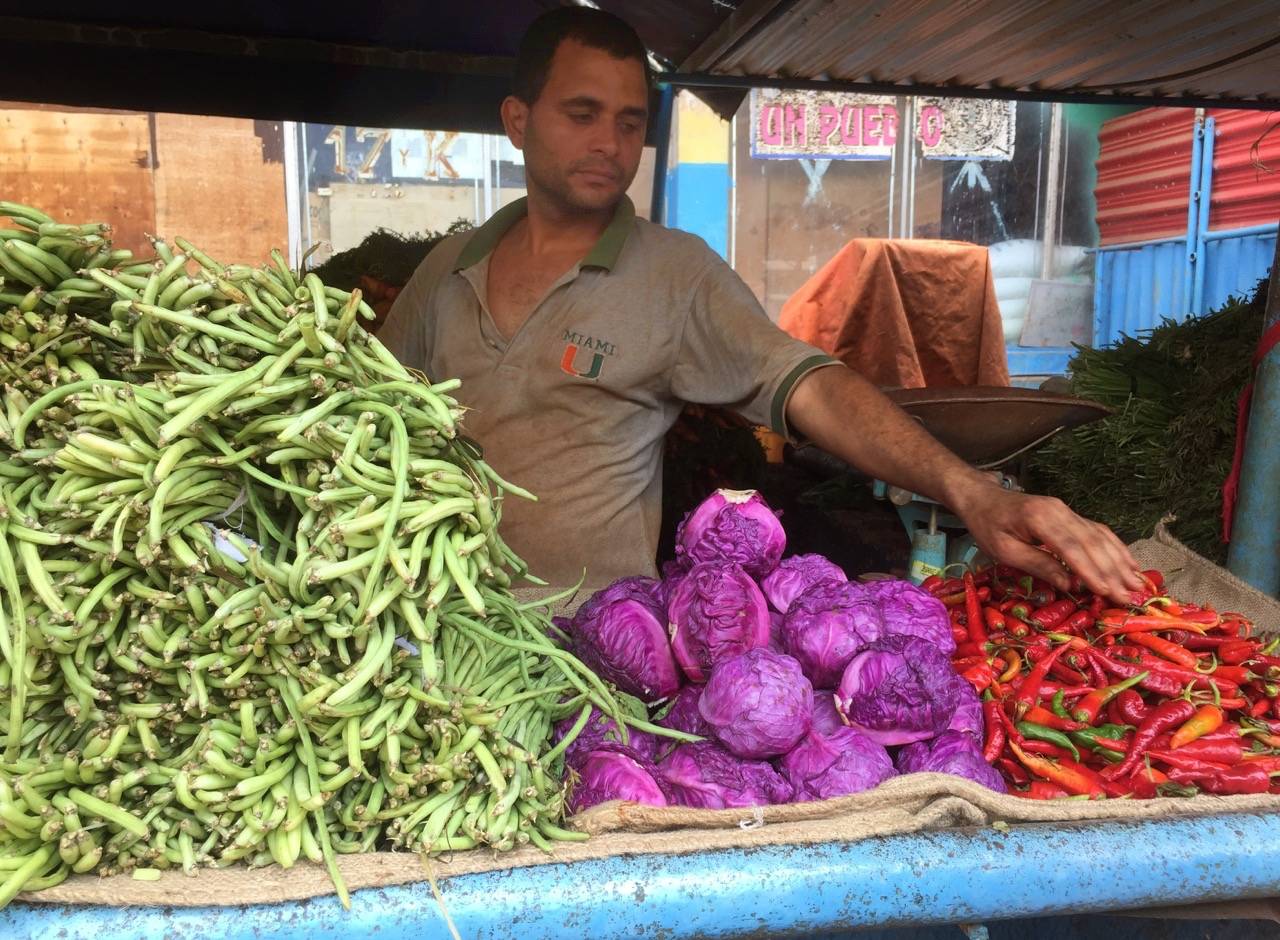 A vegetable stall at a local market in Cuba A vegetable stall at a local market in Cuba