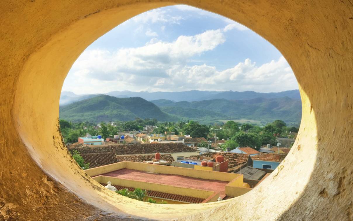 A view from a bell tower in the city of Trinidad in Cuba 