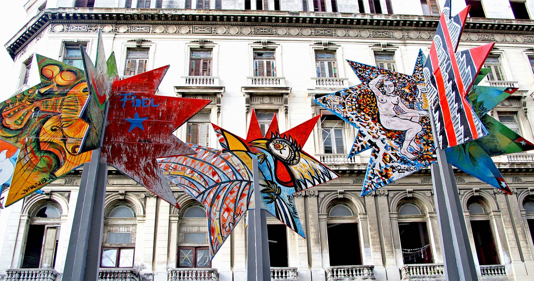 An artwork in a public space in Old Havana, Cuba