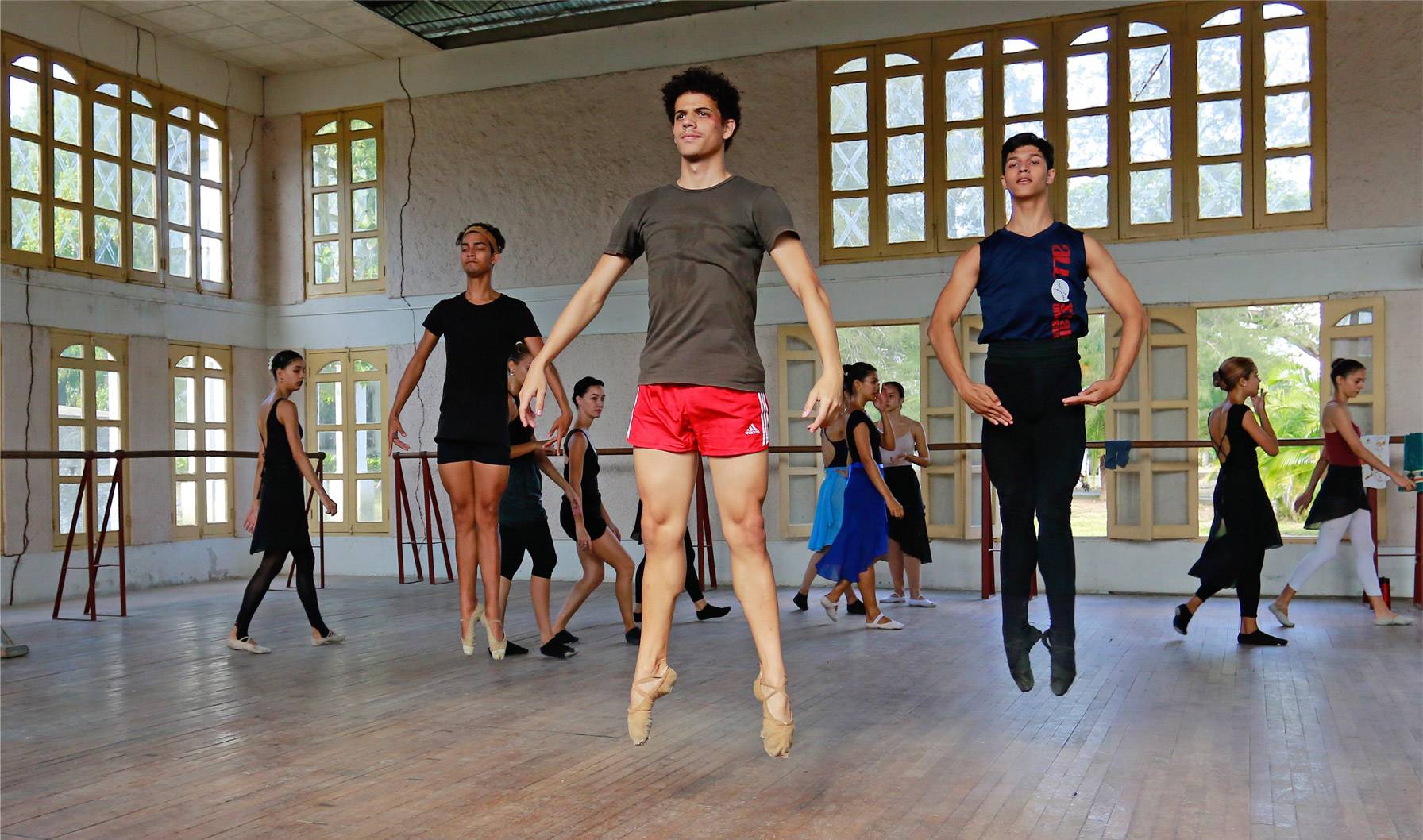 Ballet dancers rehearse in the Camaguey dance school, Cuba