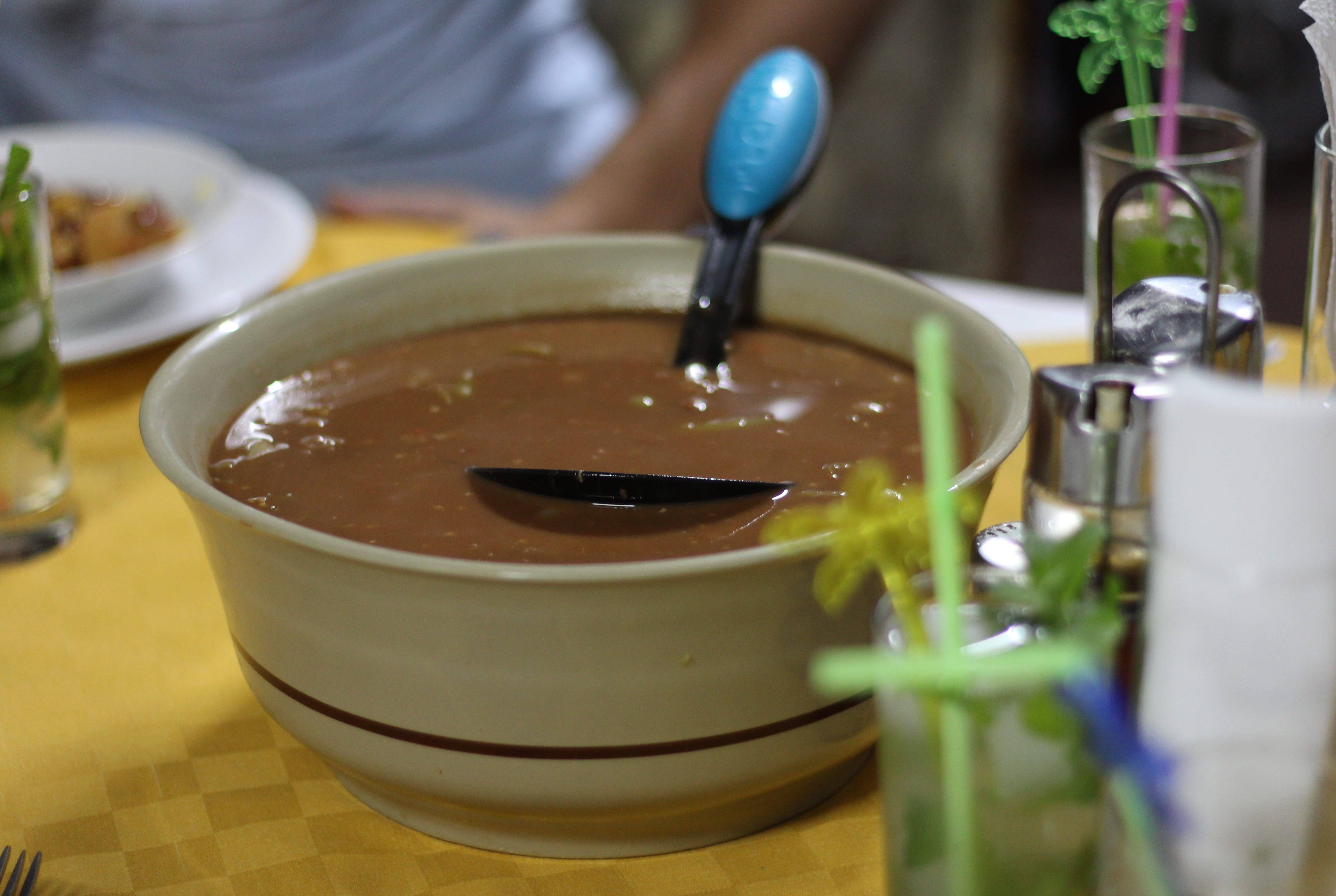 Bean stew is known as potaje in Cuba Red bean stew at a private restaurant in Cuba
