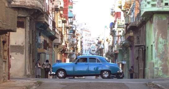 Blue car in Havana Blue car in Havana