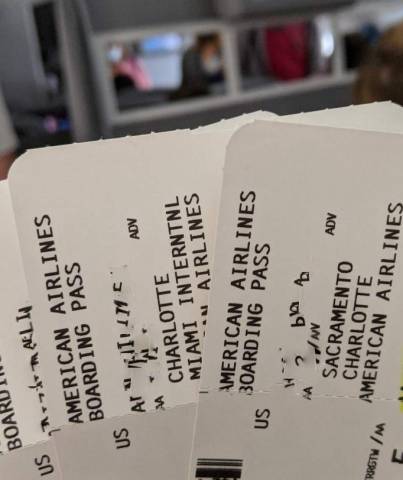 Boarding passes for flight to Havana