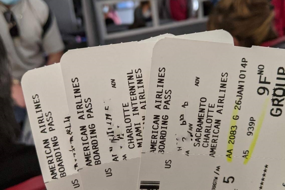 Boarding passes for flight to Havana
