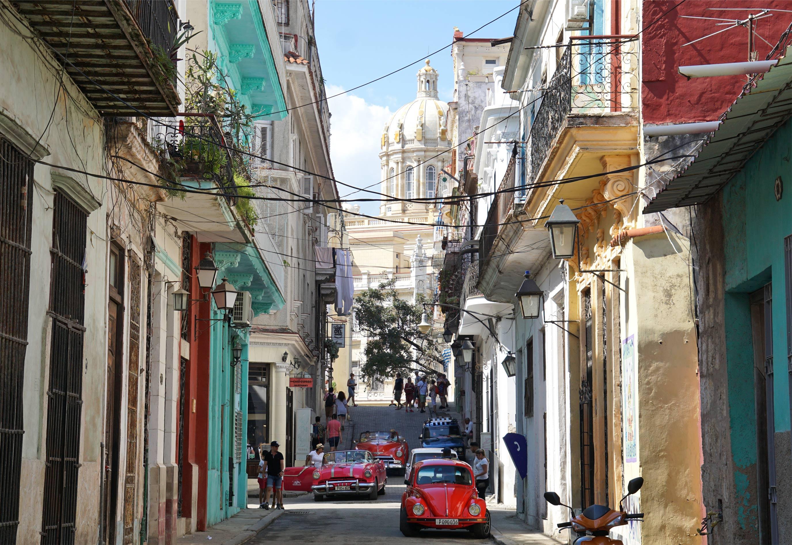 Capitol street view in Havana with cars Capitol street view in Havana with cars
