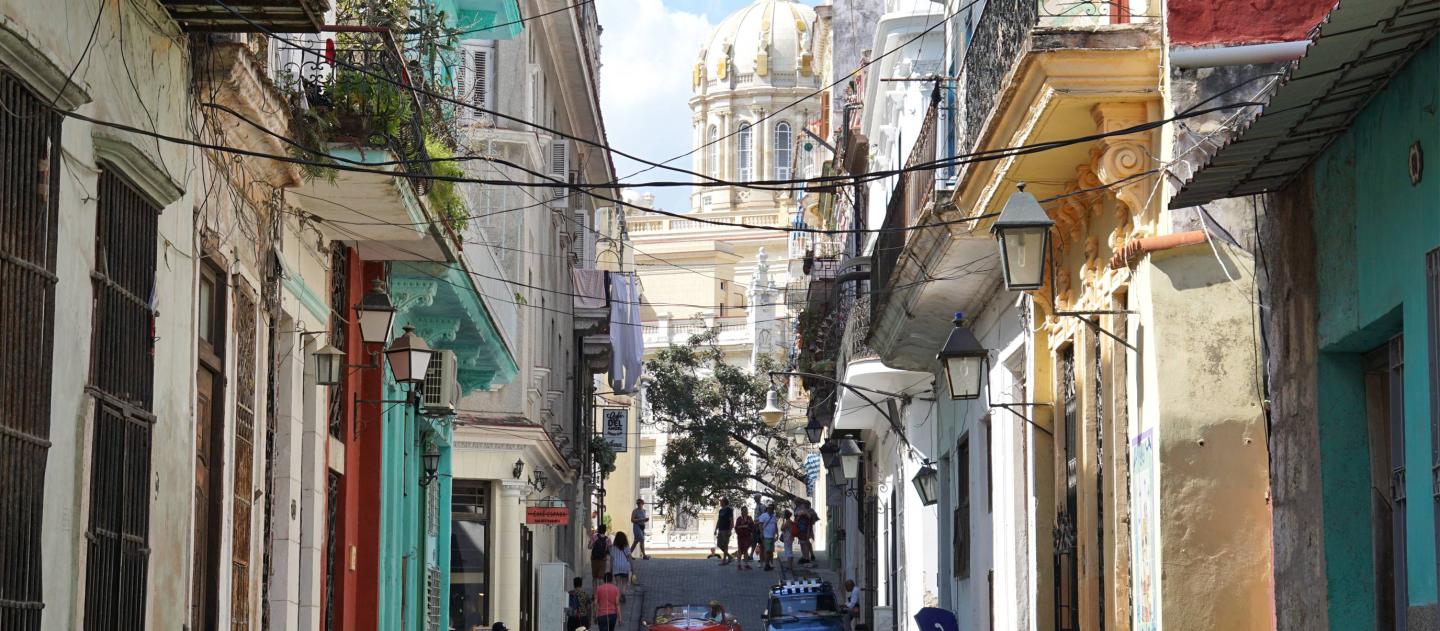 Capitol street view in Havana with cars