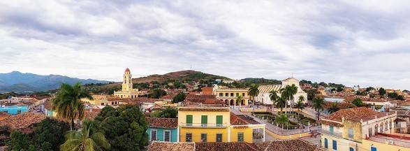 Colonial architecture of Trinidad panoramic view of Trinidad rooftops