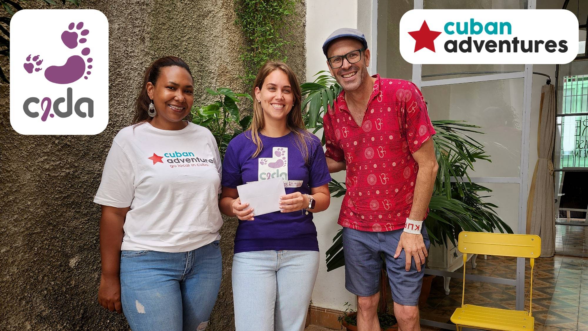 Cuban Adventures managers making a donation to CedA Cuban Adventures managers making a donation to CedA