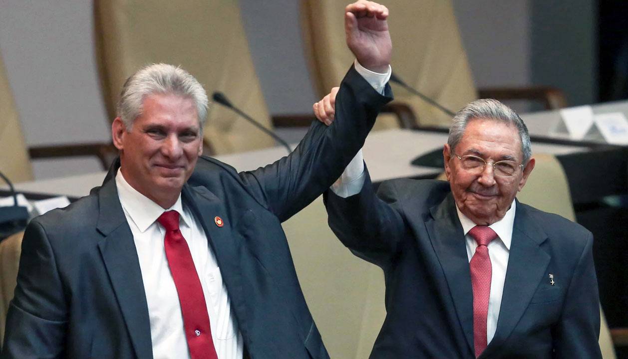 Cuban president Miguel Diaz-Canel with outgoing president Raul Castro Cuban president Miguel Diaz-Canel with outgoing president Raul Castro