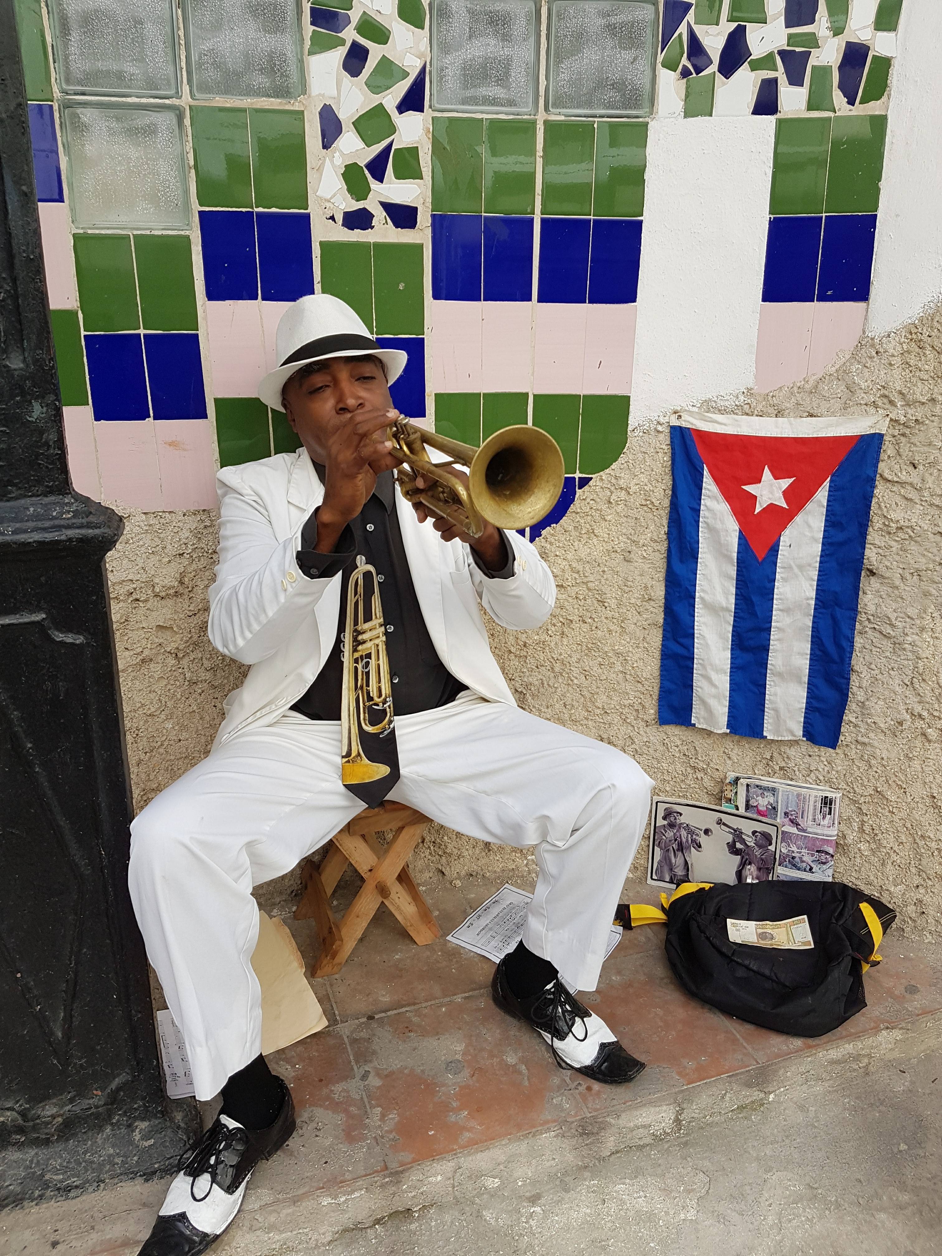 Cuban soul is in the music you will hear everywhere in Old Havana trumpet player in Havana