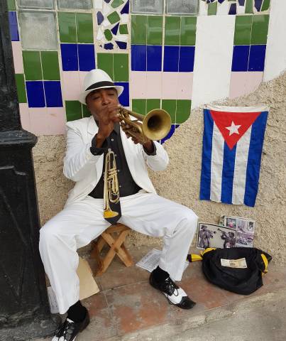 trumpet player in Havana