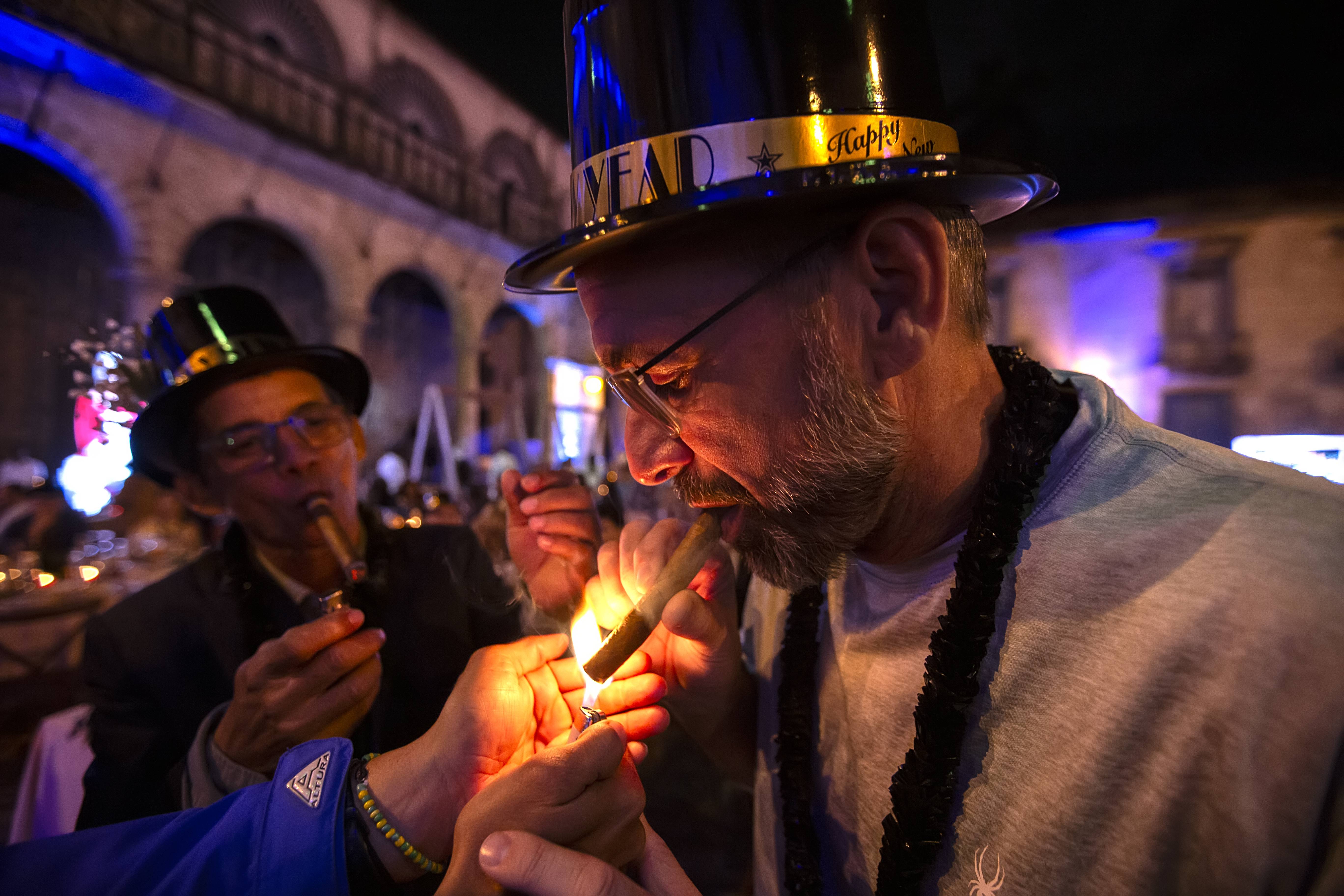 Enjoying a Cuban Cigar Enjoying a Cuban Cigar