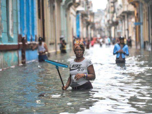 Flooded streets of Central Havana after the passing of Hurricane Irma in September 2017 Flooded streets of Central Havana after the passing of Hurricane Irma in September 2017