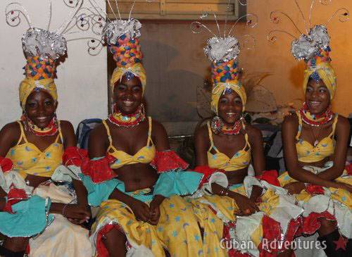 Girls in Carnival of Santiago Girls in Carnival of Santiago