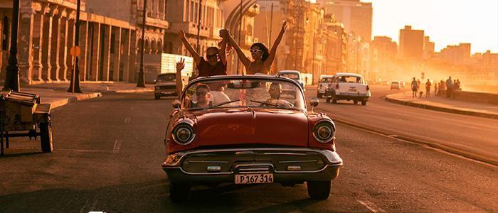 Girls riding Almendron by Malecon card