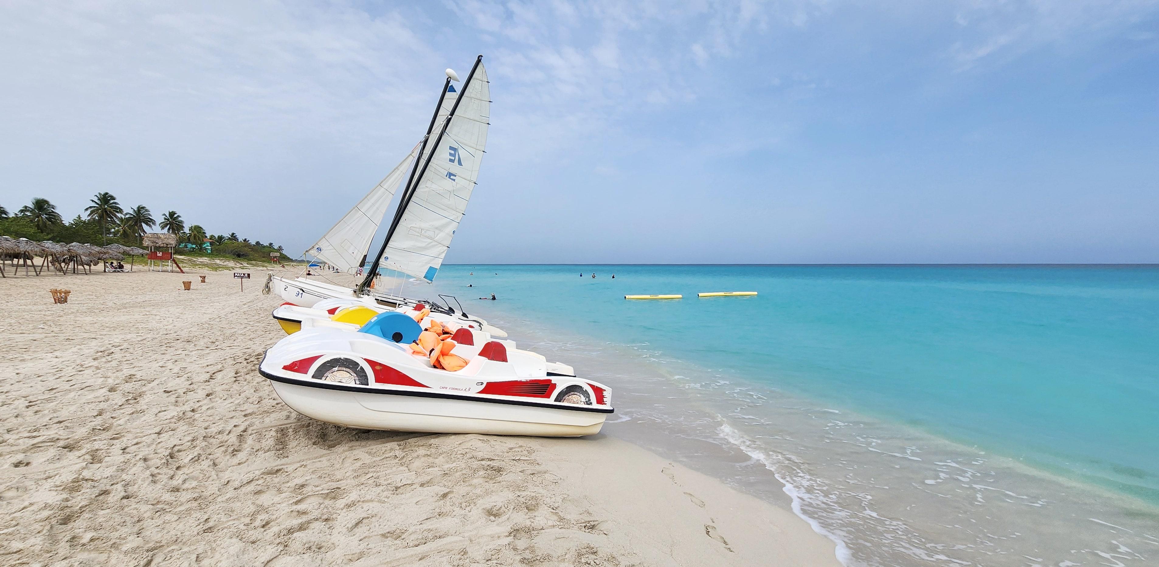 Sail boats at Varadero beach, Cuba