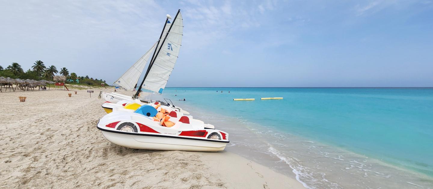 Sail boats at Varadero beach, Cuba