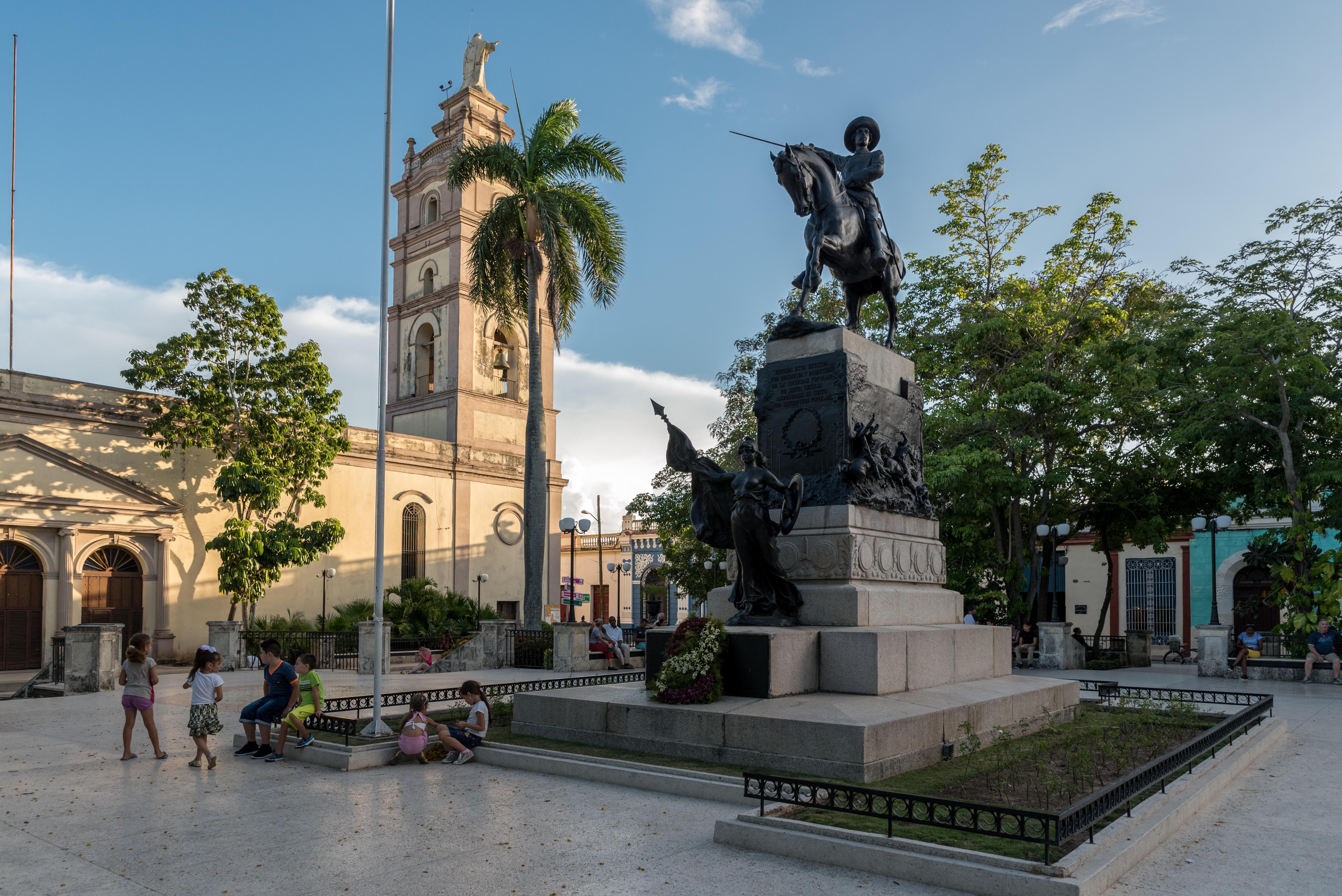 Ignacio Agramente statue in a plaza in Camaguey Cuba