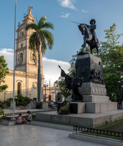 Ignacio Agramente statue in a plaza in Camaguey Cuba