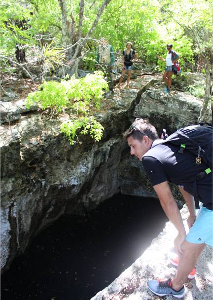Observing a cenote in the Bay of Pigs, Cuba Observing a cenote in the Bay of Pigs, Cuba
