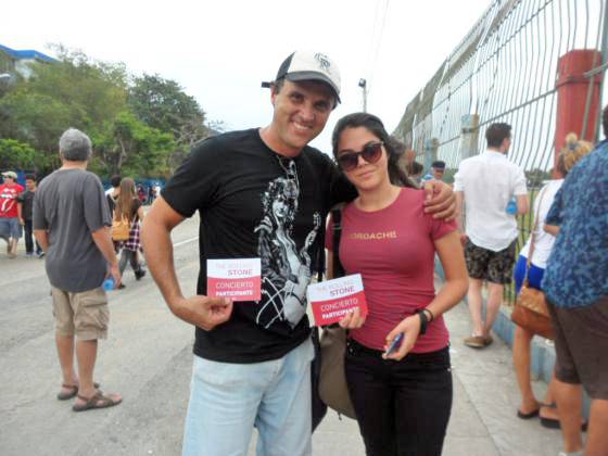 Ossie and Daughter in Rolling Stones Havana Concert Ossie and Daughter in Rolling Stones Havana Concert