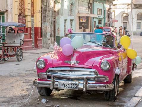 Pink classic cars are now also the most popular choice in Cuba for quinceanera celebrations. Pink classic cars are now also the most popular choice in Cuba for quinceanera celebrations.