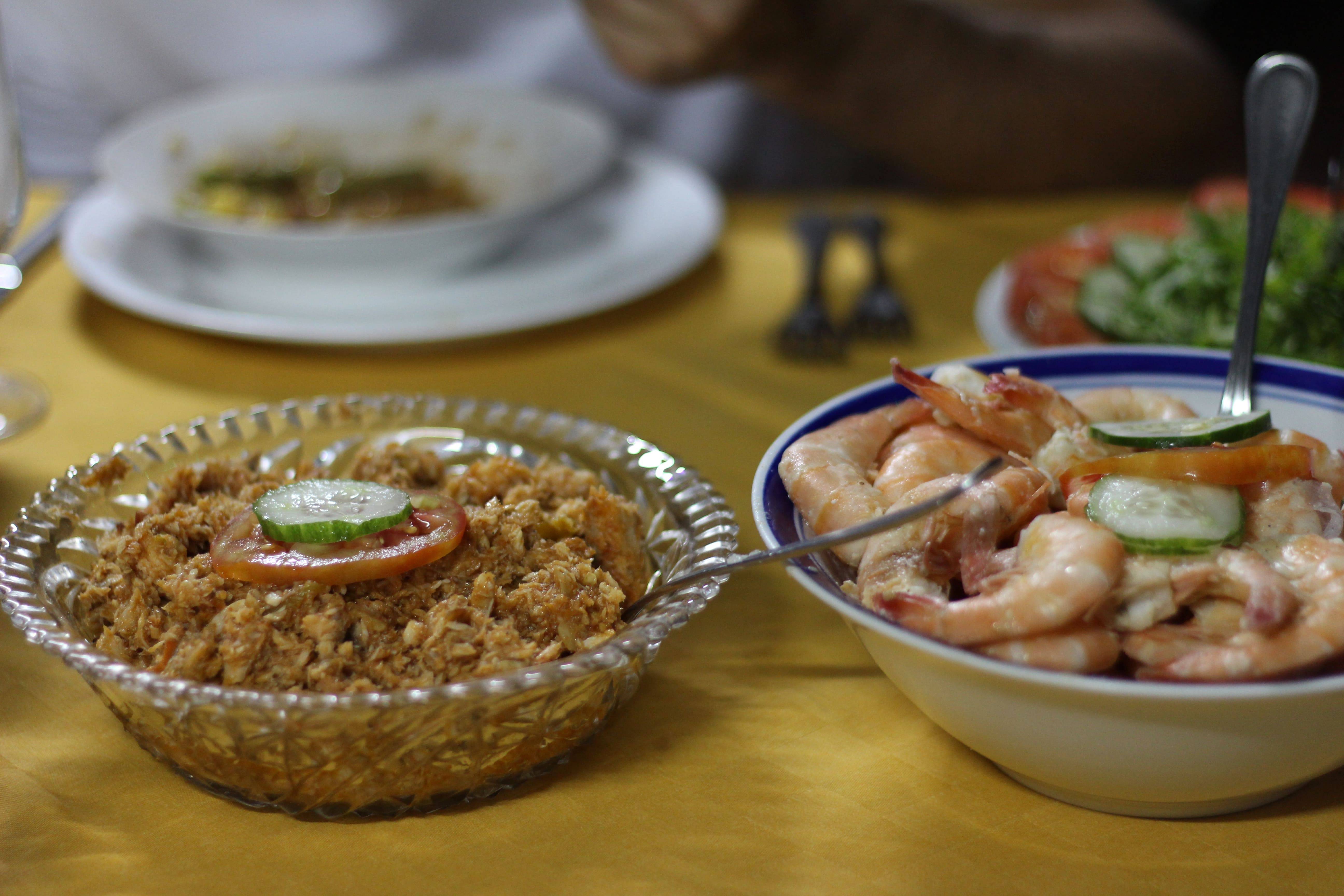 Seafood dishes at a private restaurant in Cuba Seafood dishes at a private restaurant in Cuba
