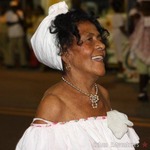 Woman in white in Santiago de Cuba's Carnival Woman in white in Santiago de Cuba's Carnival