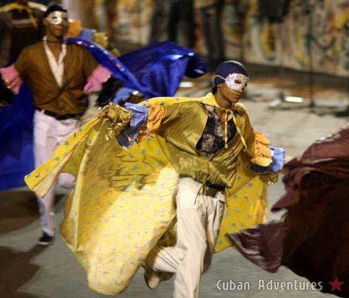 Young man with yellow costume in Santiago de Cuba's Carnival Young man with yellow costume in Santiago de Cuba's Carnival